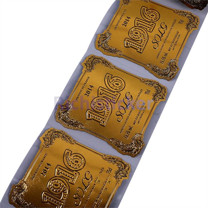 Embossed Brand Logo Wine Bottle Labels